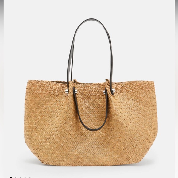 AllSaints Allington Straw Tote, Natural - Picture 2 of 9